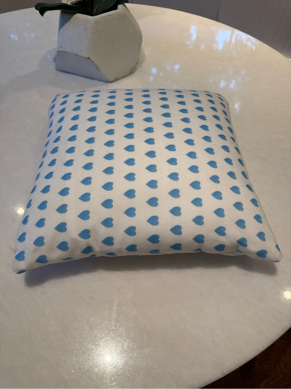 Blue Heart Pattern Decorative Throw Pillow - Home Accents